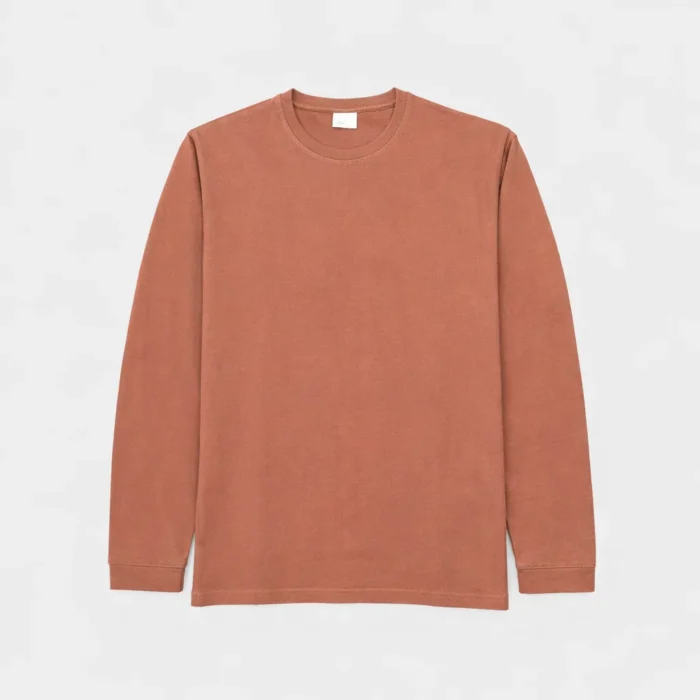 Rust Long Sleeve Crew Neck T-Shirt